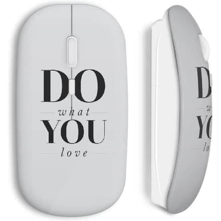 Souris sans fil - MANIACASE - Do What You Love - Couleur blanche - Clé USB wifi incluse - Compatible Mac et PC