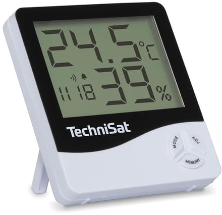 Compact Weerstation - Binnen Sensor - Thuis Gebruiken - Meet Diverse Waarden - 10 x 10 x 2.8 cm - Wit