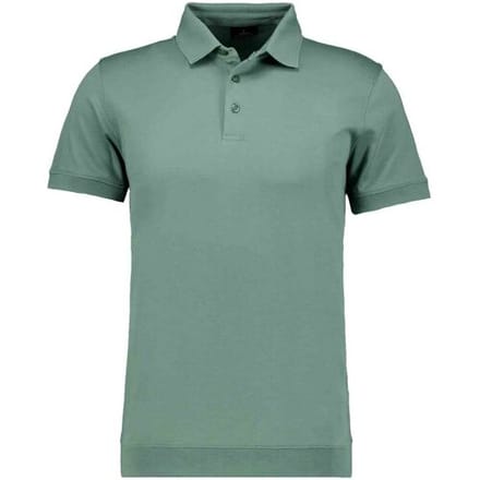 Ragman Pima Cotton Uni Color Polo Bottom Rib Groen / male