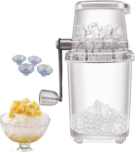 Mini ijsmaker - Crushed ice machine - Drankjes bereiden - Handmatig met zwengel - Compact formaat - Wit