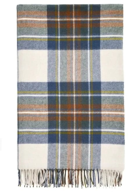 Plaid Tartan Muted Blue Stewart - Merino Lamswol - 140x185 - Bronte by Moon