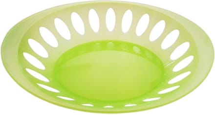 Fruitmand, brood, ovaal, groen, 29x21cm - Per 3 stuks