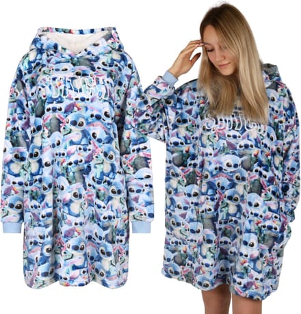 DISNEY Stitch - Sweatshirt / Badjas / Deken met Capuchon, Dames, met Zakken