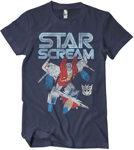 Transformers Stars-crème gewassen T-shirt, marineblauw