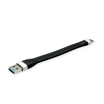 Roline 11.02.9014 USB-kabel USB 3.2 Gen1 USB-A stekker, USB-C stekker 0.11 m Zwart