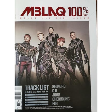 CD MBLAQ - MBLAQ / '100% Ver'-4e Mini-album ( CMCC9859 CJ E&M 2012 Zuid-Korea K-Pop Gebruikt gray