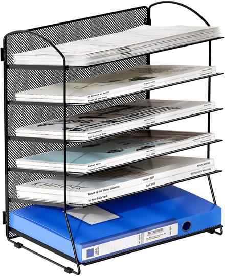 Dailygoods- Archiveringsbak - Documenthouder A4 - Bureau Organizer - Opslagrek - Zwart - Stijlvol ontwerp