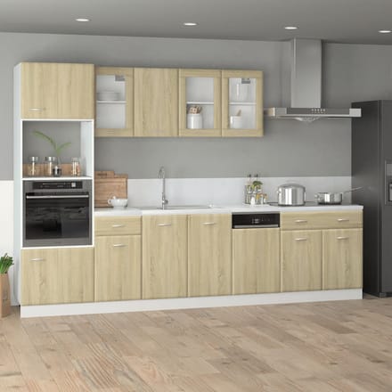 vidaXL - Frontpaneel - vaatwasser - Lyon - 45x3x67 - cm - bewerkt - hout - sonoma - eiken