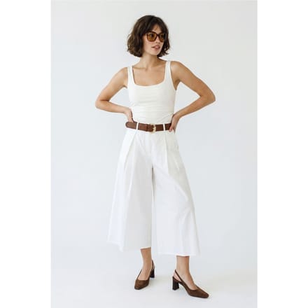 Hoge taille Brede pijpen Geplooide Culottes