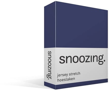 Snoozing Jersey Stretch - Hoeslaken - Lits-jumeaux - 200x200/220 cm - Navy