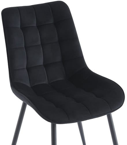 Vente-unique Set tafel EVAELA + 4 stoelen OLLUA - Wit en zwart