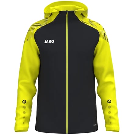 Jako Sonic Jas Met Kap Heren - Zwart / Fluogeel | Maat: S