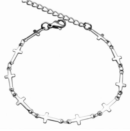 Armband- Kruis- RVS- 22-26 cm - Extra lang-Charme Bijoux