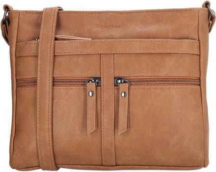 Beagles Majorca Crossbodytas - Schoudertas - Dames - Rits - Verstelbare Schouderband - Camel