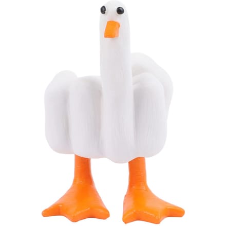 Middelvinger Eend Decoratie Grappig Eendje Hars Beeldje Ornament Decor Hars Ambacht white