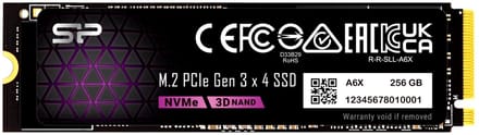 Silicon Power - P34A6X - Interne SSD - PCIe Gen3x4 - NVMe M.2 2280 - 256GB