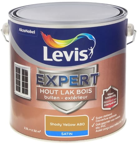 Levis - Expert Hout Lak Buiten Satin Mix - Shady Yellow A80 - Mengverf - 2,5 L