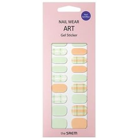 The Saem - Nail Wear Art Gel Sticker - 11 Types #09 Nude Mint Check