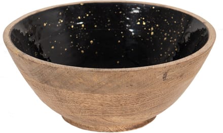 Clayre & Eef Decoratie schaal Ø 25x10 cm Zwart Bruin Hout