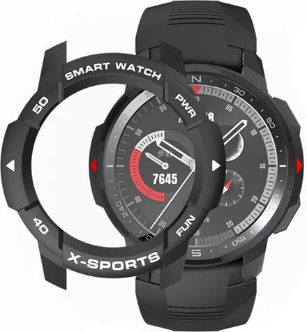 Strap-it Hard case hoesje - geschikt voor de Honor Watch GS Pro (zwart met wit)