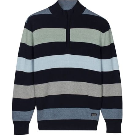 Baileys Trui Half Zip Knit Two-Tone Multi Stripe Misty Green / male
