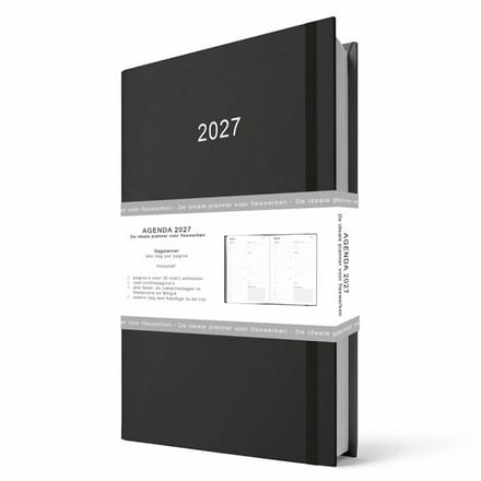 Agenda - 2027 - Thuiswerkagenda - Zwart - A5 formaat - 14,8x21cm
