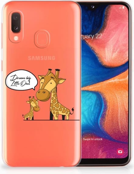 Samsung Galaxy A20e Telefoonhoesje met Naam Giraffe