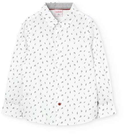 Boboli Poplin Printed Overhemd Met Lange Mouwen Wit 6 Years Jongen