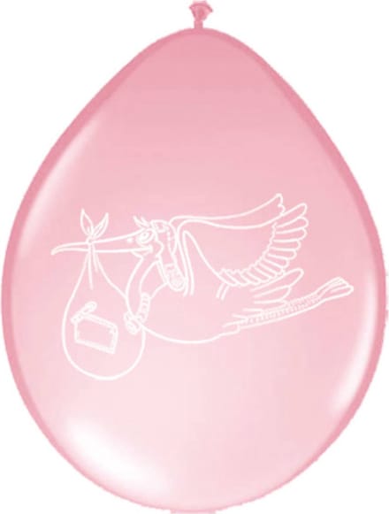 Folat - Roze geboorte ballonnen ooievaar