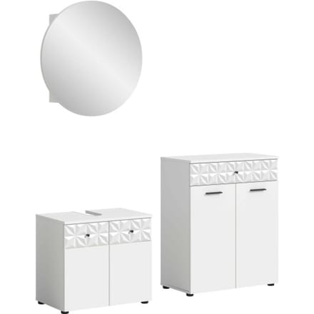 Prisma badkamercombinatie wit NB wit hoogglans MDF TZ - 37x141x187cm