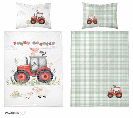 Tractor Dekbedovertrek Junior Traktortje Rood 100x135cm Trekker KATOEN
