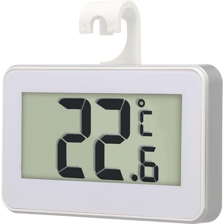 Digitale LCD-koelkastthermometer Koelkast-vriezerthermometer met verstelbare standaard Magneet Frost beige