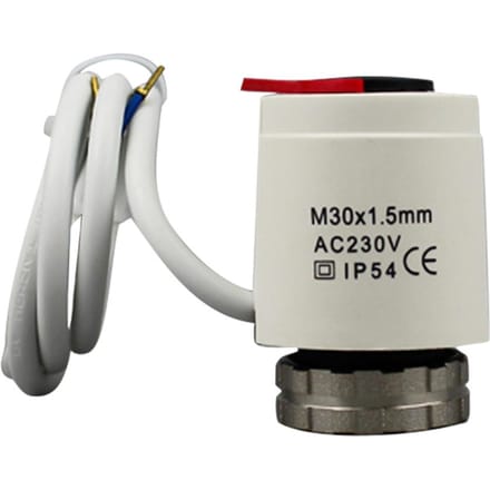 Thermische actuator AC 230V Normaal gesloten Elektrische actuator M30 * 1.5 Draad voor Vloerverwarming Thermostaat wit