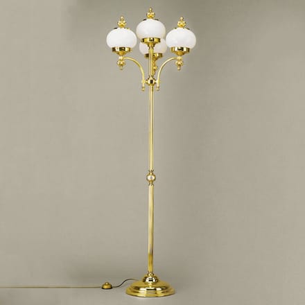 ORION 4-lichts vloerlamp DELIA, gepolijst messing