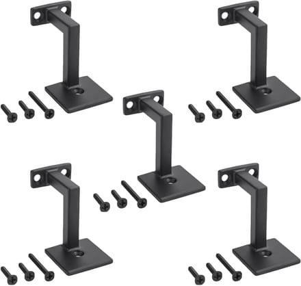 Leuninghouders - Leuningdragers - Trappen Beveiligen - Duurzaam Zinklegering - 5 Stuks - Zwart