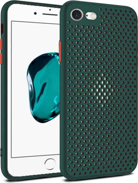 Smartphonica iPhone 7/8 Plus siliconen hoesje met gaatjes - Donkergroen geschikt voor Apple iPhone 7 Plus;Apple iPhone 8 Plus