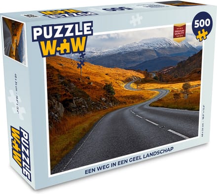 Puzzel Een weg in een geel landschap - Legpuzzel - Puzzel 500 stukjes