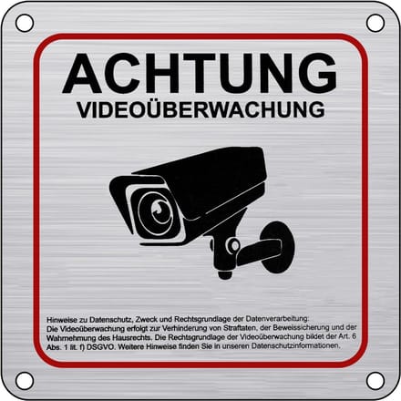 Videobewaking Bord 15x15 cm - Camerabewaking Privé Domein Zelfklevend