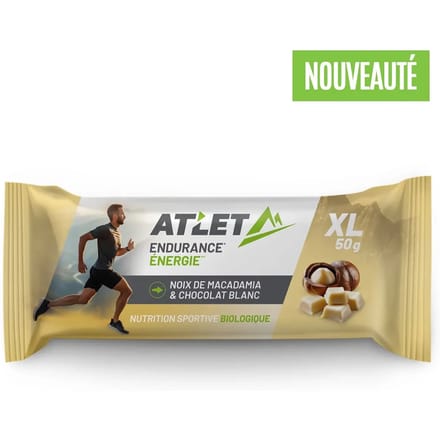 Biologische macadamia- en witte chocolade energiereep ATLET Nutrition