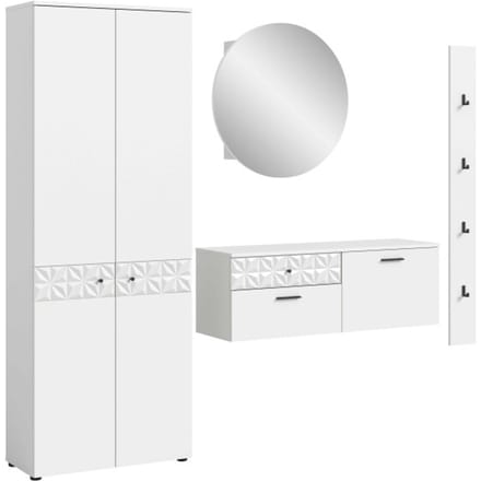 Prisma kledingkastcombinatie wit melamine wit hoogglans MDF TZ - 34x226x192cm