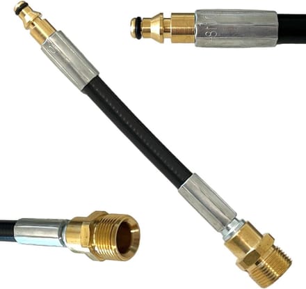 Slangkoppeling Adapter - Hogedrukslang Connector - Hogedruk Reinigen - Flexibele Aansluiting - M22 x 1.5 - Zwart