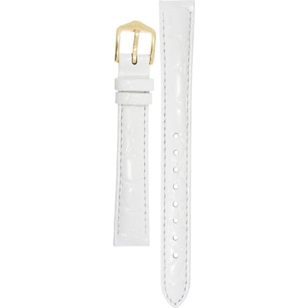 Hirsh Horlogeband -  Crocograin Wit - Leer - 12mm