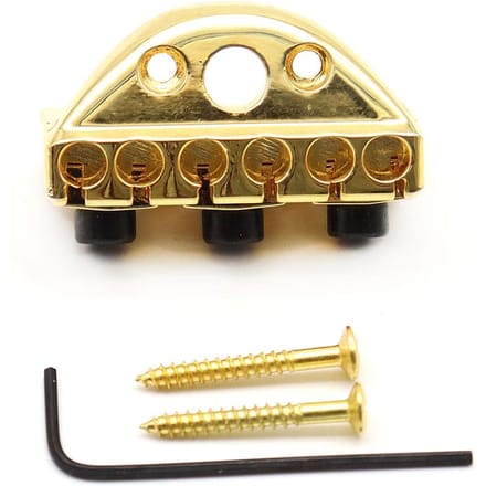 1 Stuk 6 Snaar Headless Gitaar Locking Nut Vervangingsonderdelen Lengte 42 Mm Goud
