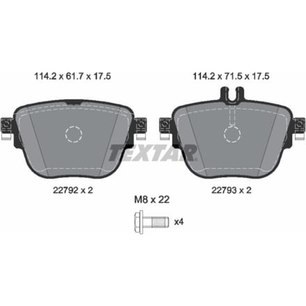 Remblokset TEXTAR 2279201, achter