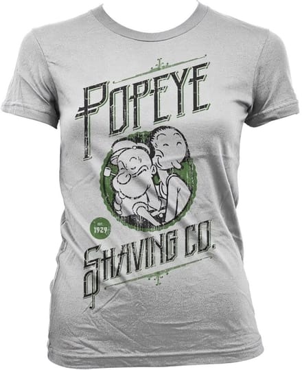 Popeye's Shaving Co Girly T-shirt voor dames, witite
