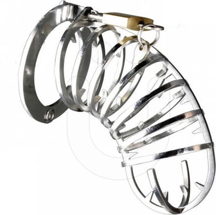 Black Label - The Spiked Cock Cage - Kuisheidskooi met Spikes - RVS