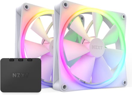 NZXT F140 RGB 2-pack & RGB Controller - White - Case ventilator - 140mm - Wit met RGB-licht - 33 dBA