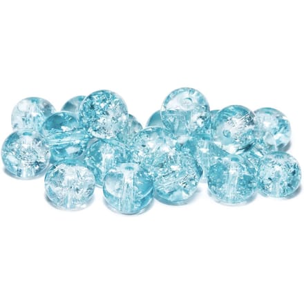 Glaskralen - Crackle Kralen - 20 stuks - 8mm - Baby Blauw