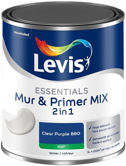 Levis - Essentials Mur & Primer Mix - Clear Purple B80 - Mengverf - 1 L