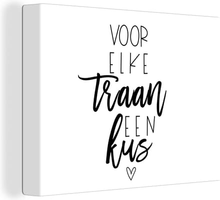 Canvas Schilderij Beterschap - Quotes - Kus - 80x60 cm - Wanddecoratie